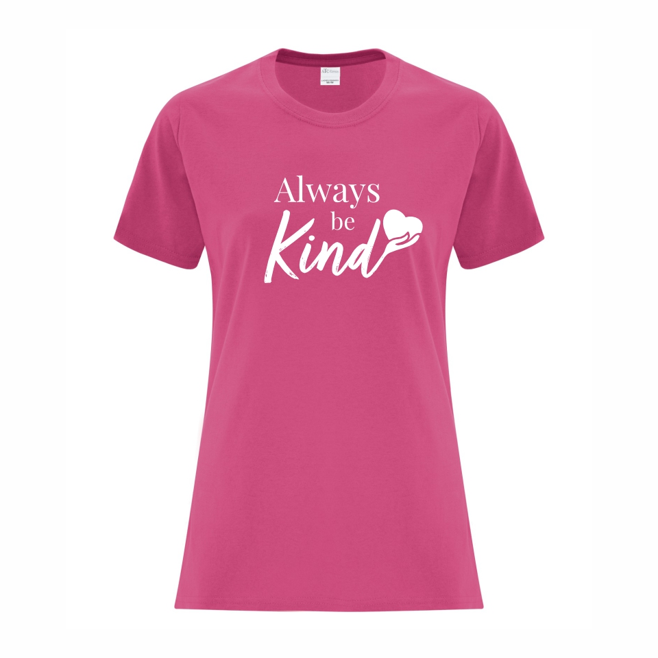 Anti-Bullying Ladies' Awareness T-Shirt in Sangria with White Cresting